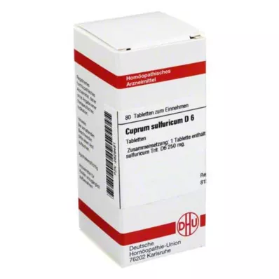 CUPRUM SULFURICUM D 6 tabletter, 80 stk