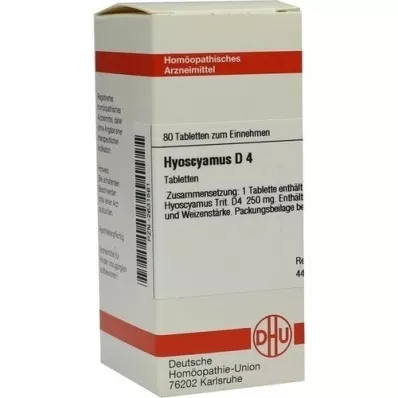 HYOSCYAMUS D 4 tabletter, 80 stk