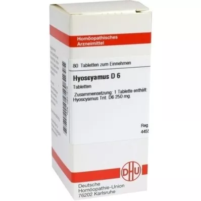 HYOSCYAMUS D 6 tabletter, 80 stk