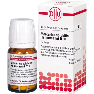 MERCURIUS SOLUBILIS Hahnemanni D 10 tabletter, 80 stk