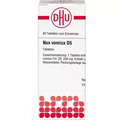 NUX VOMICA D 5 tabletter, 80 stk