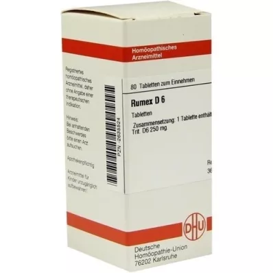 RUMEX D 6 tabletter, 80 stk