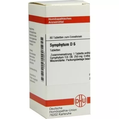 SYMPHYTUM D 6 tabletter, 80 stk