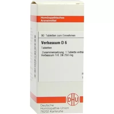 VERBASCUM D 6 tabletter, 80 stk