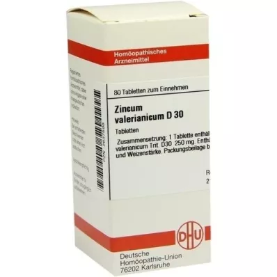 ZINCUM VALERIANICUM D 30 tabletter, 80 stk