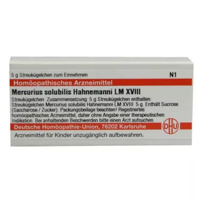 MERCURIUS SOLUBILIS Hahnemanni LM XVIII Globuler, 5 g MERCURIUS SOLUBILIS Hahnemanni LM XVIII Globuler, 5 g