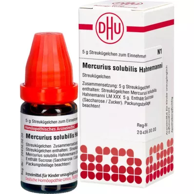 MERCURIUS SOLUBILIS Hahnemanni LM XXX Globuler, 5 g