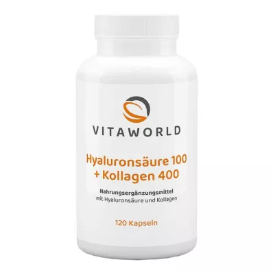 HYALURONSÄURE 100+Kollagen 400 kapsler, 120 kapsler HYALURONSÄURE 100+Kollagen 400 kapsler, 120 kapsler