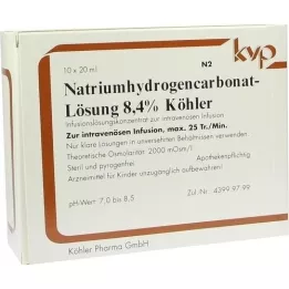 NATRIUMHYDROGENCARBONAT-Løsning 8,4 % Köhler, 10X20 ml