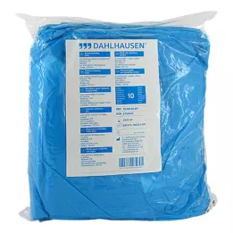 BESUCHERKITTEL med strikket mansjett til å binde 120x144 cm blå, 10 stk
