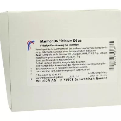 MARMOR D 6/Stibium D 6 aa Ampuller, 5X10 ml