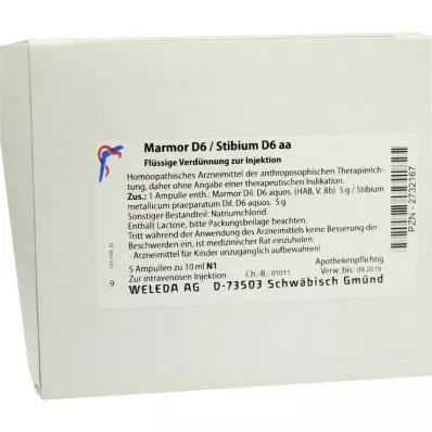 MARMOR D 6/Stibium D 6 aa Ampuller, 5X10 ml