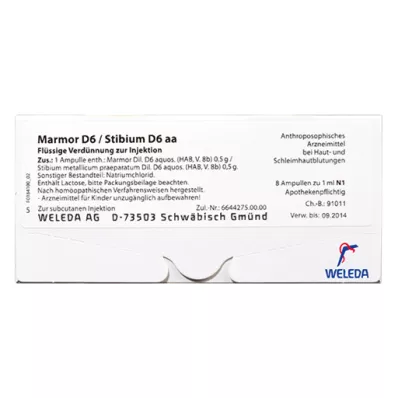 MARMOR D 6/Stibium D 6 aa Ampuller, 50X10 ml
