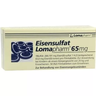 EISENSULFAT Lomapharm 65 mg belagt tablett, 50 stk