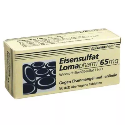 EISENSULFAT Lomapharm 65 mg belagt tablett, 50 stk