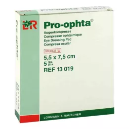 PRO-OPHTA Kompresser 5,5x7,5 cm sterile enkeltkompresser, 5 stk