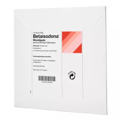 BETAISODONA Sårbind 10x10 cm, 10 stk