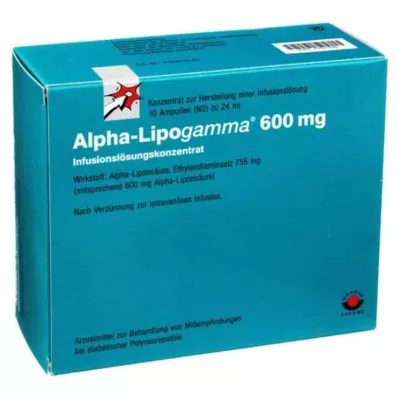 ALPHA-LIPOGAMMA 600 mg konsentrat av infusjonsvæske, oppløsning, 10X24 ml ALPHA-LIPOGAMMA 600 mg konsentrat av infusjonsvæske, oppløsning, 10X24 ml