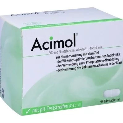 ACIMOL med pH-teststrimler filmdrasjerte tabletter, 96 stk