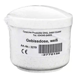 GEBISSDOSE med innsats og lokk hvit, 1 stk