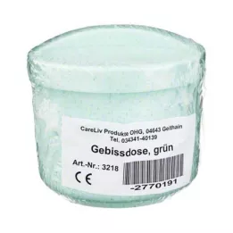 GEBISSDOSE med innsats og lokk grønn, 1 stk