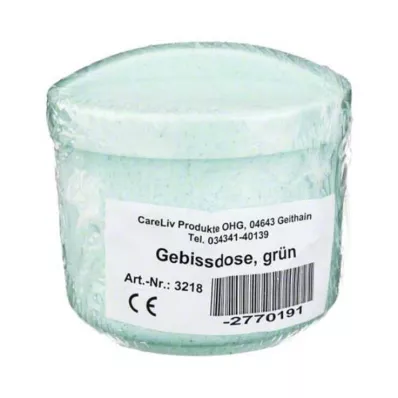 GEBISSDOSE med innsats og lokk grønn, 1 stk
