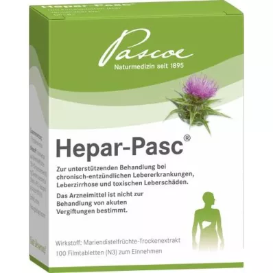 HEPAR PASC Filmdrasjerte tabletter, 100 stk