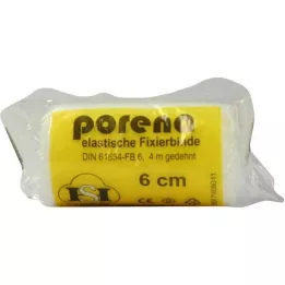 PORENA Elastisk gasbind 6 cm hvitt med cello, 1 stk