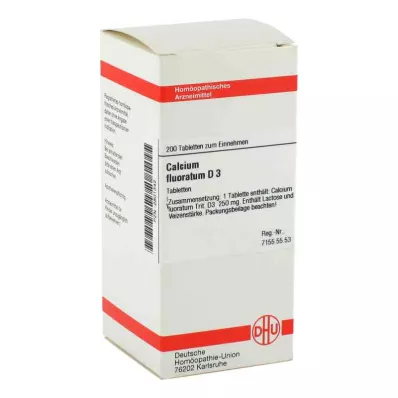 CALCIUM FLUORATUM D 3 tabletter, 200 stk