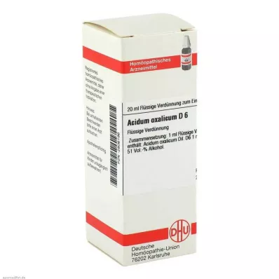 ACIDUM OXALICUM D 6 Fortynning, 20 ml ACIDUM OXALICUM D 6 Fortynning, 20 ml