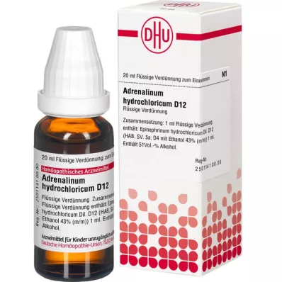 ADRENALINUM HYDROCHLORICUM D 12 Fortynning, 20 ml