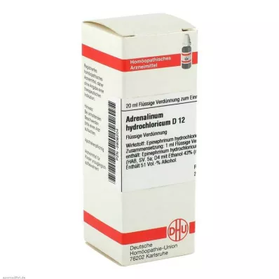 ADRENALINUM HYDROCHLORICUM D 12 Fortynning, 20 ml