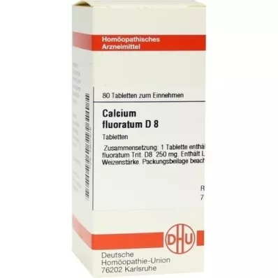 CALCIUM FLUORATUM D 8 tabletter, 80 stk