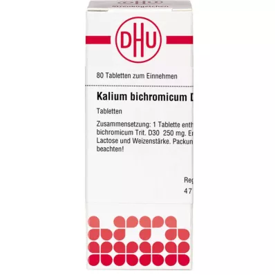 KALIUM BICHROMICUM D 30 tabletter, 80 stk