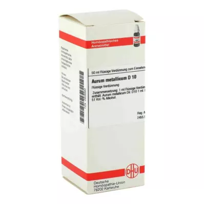 AURUM METALLICUM D 10 fortynning, 50 ml