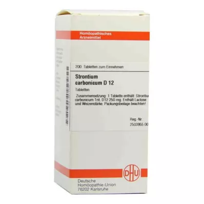 STRONTIUM CARBONICUM D 12 tabletter, 200 stk STRONTIUM CARBONICUM D 12 tabletter, 200 stk