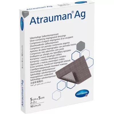 ATRAUMAN Ag 5x5 cm sterile kompresser, 10 stk