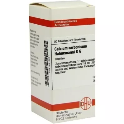 CALCIUM CARBONICUM Hahnemanni D 6 tabletter, 80 stk