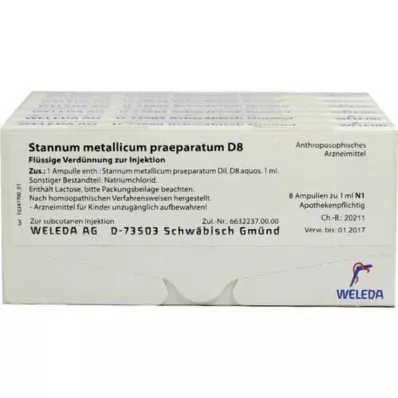 STANNUM METALLICUM praeparatum D 8 Ampuller, 48X1 ml STANNUM METALLICUM praeparatum D 8 Ampuller, 48X1 ml