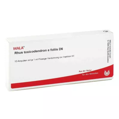 RHUS TOXICODENDRON E foliis D 6 ampuller, 10X1 ml