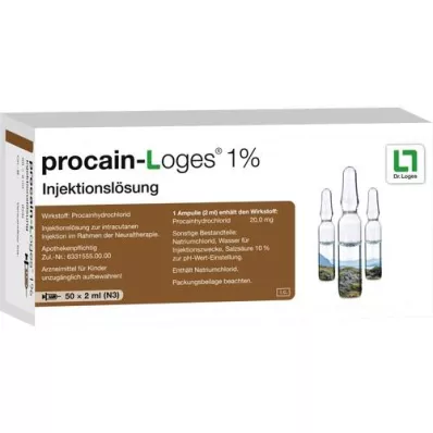 PROCAIN-Loges 1 % injeksjonsvæske, oppløsning, ampuller, 50X2 ml
