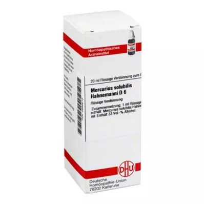 MERCURIUS SOLUBILIS Hahnemanni D 6 Fortynning, 20 ml MERCURIUS SOLUBILIS Hahnemanni D 6 Fortynning, 20 ml