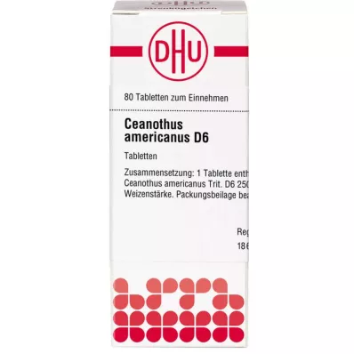 CEANOTHUS AMERICANUS D 6 tabletter, 80 stk