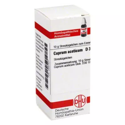 CUPRUM ACETICUM D 30 globuler, 10 g