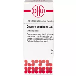 CUPRUM ACETICUM D 30 globuler, 10 g