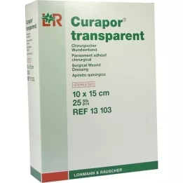 CURAPOR Steril transparent sårbandasje 10x15 cm, 25 stk