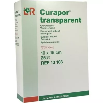CURAPOR Steril transparent sårbandasje 10x15 cm, 25 stk