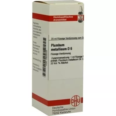 PLUMBUM METALLICUM D 6 Fortynning, 20 ml