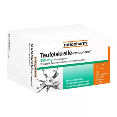 TEUFELSKRALLE-RATIOPHARM Filmdrasjerte tabletter, 100 stk TEUFELSKRALLE-RATIOPHARM Filmdrasjerte tabletter, 100 stk