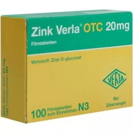 ZINK VERLA OTC 20 mg filmdrasjerte tabletter, 100 stk